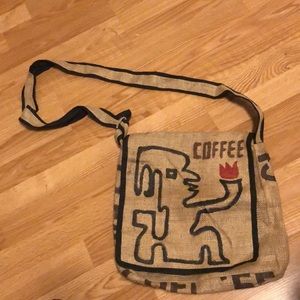Guatemalan made coffee sack purse